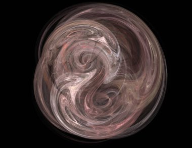 Siyah Renk Üzerine Bir Dijital Fraktal Resmi