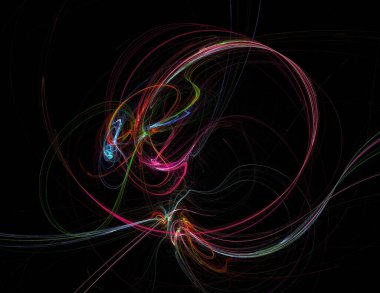 Siyah Renk Üzerine Bir Dijital Fraktal Resmi