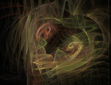 Siyah Renk Üzerine Bir Dijital Fraktal Resmi