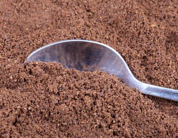 Milled Coffee Teaspoon — Stock Photo, Image