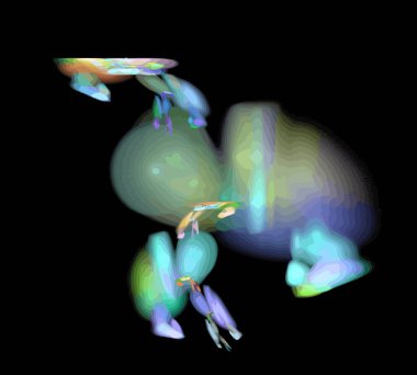 Siyah Renk Üzerine Bir Dijital Fraktal Resmi