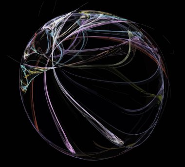 Siyah Renk Üzerine Bir Dijital Fraktal Resmi