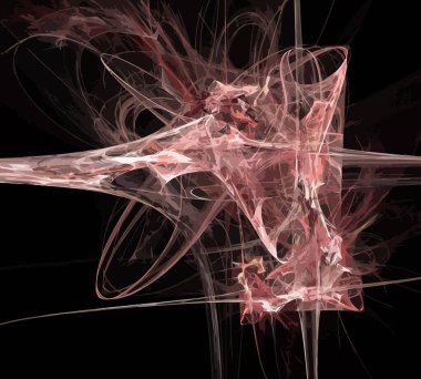 Siyah Renk Üzerine Bir Dijital Fraktal Resmi