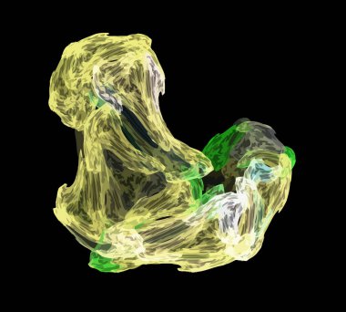 Siyah Renk Üzerine Bir Dijital Fraktal Resmi