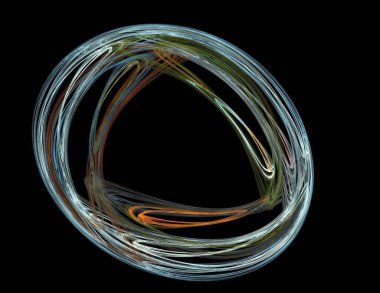 Siyah Renk Üzerine Bir Dijital Fraktal Resmi