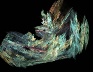 Siyah Renk Üzerine Bir Dijital Fraktal Resmi