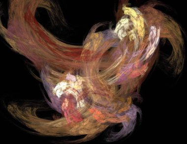 Siyah Renk Üzerine Bir Dijital Fraktal Resmi