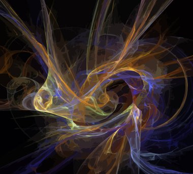 Siyah Renk Üzerine Bir Dijital Fraktal Resmi