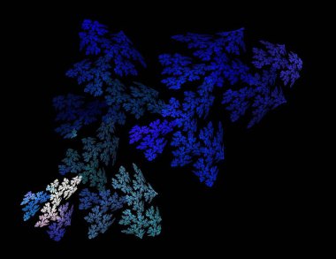 Siyah Renk Üzerine Bir Dijital Fraktal Resmi