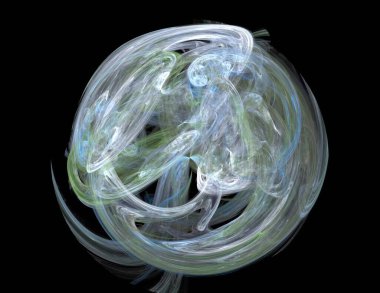 Siyah Renk Üzerine Bir Dijital Fraktal Resmi