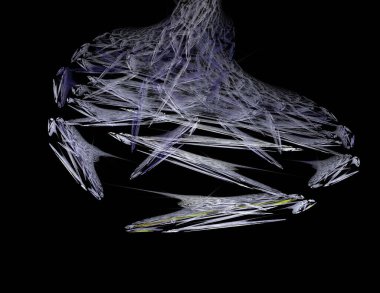 Siyah Renk Üzerine Bir Dijital Fraktal Resmi