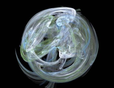 Siyah Renk Üzerine Bir Dijital Fraktal Resmi