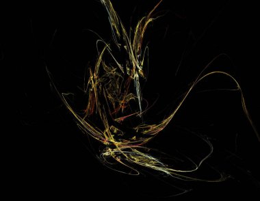 Siyah Renk Üzerine Bir Dijital Fraktal Resmi