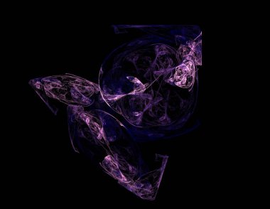 Siyah Renk Üzerine Bir Dijital Fraktal Resmi