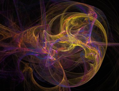 Siyah Renk Üzerine Bir Dijital Fraktal Resmi