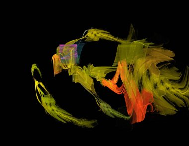 Siyah Renk Üzerine Bir Dijital Fraktal Resmi