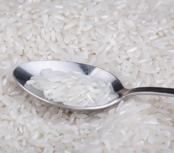 Rice Food Background Teaspoon — Stock Photo, Image