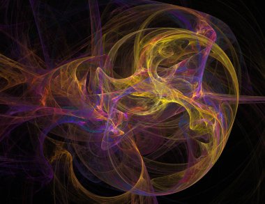 Siyah Renk Üzerine Bir Dijital Fraktal Resmi