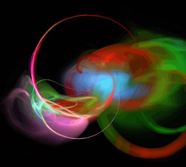 Siyah Renk Üzerine Bir Dijital Fraktal Resmi