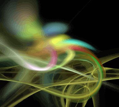 Siyah Renk Üzerine Bir Dijital Fraktal Resmi