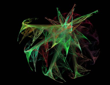 Siyah Renk Üzerine Bir Dijital Fraktal Resmi