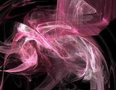 Siyah Renk Üzerine Bir Dijital Fraktal Resmi