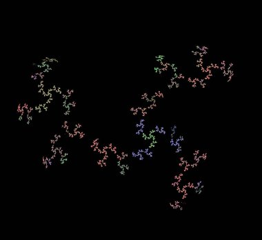 Dijital fraktal resimlerinden birinin resmi