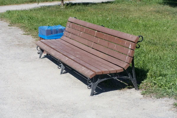 Bench Park Dry Sunny Summer Day — Stock Photo, Image