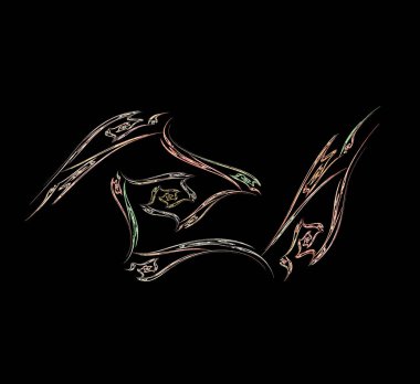 Dijital fraktal resimlerinden birinin resmi