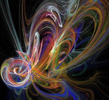 Dijital fraktal resimlerinden birinin resmi