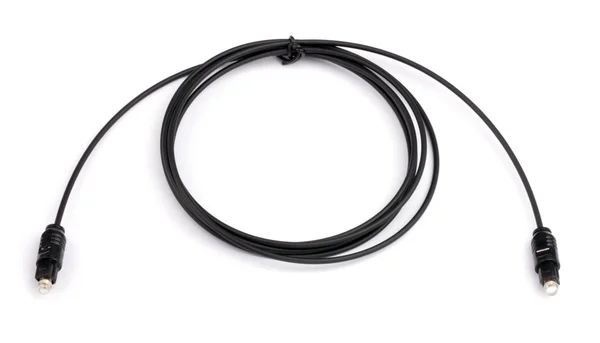 Чёрный оптический кабель — стоковое фото