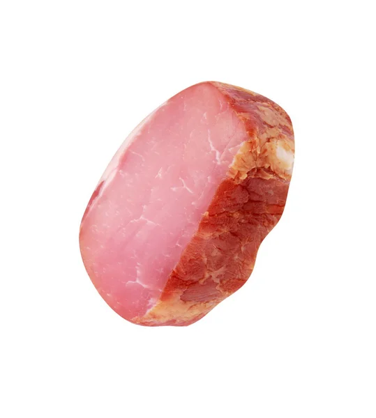 Kawałek gotowanego i wędzonego mięsa izolowany — Zdjęcie stockowe