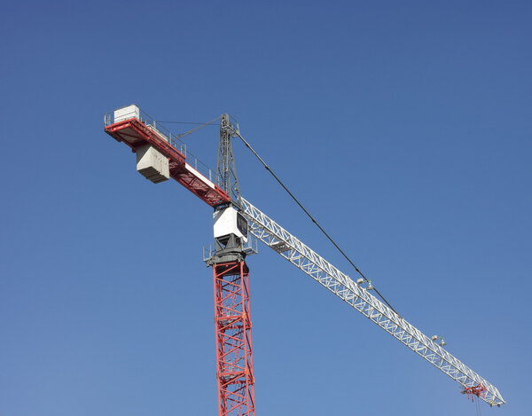 Crane Tower on Sky Background