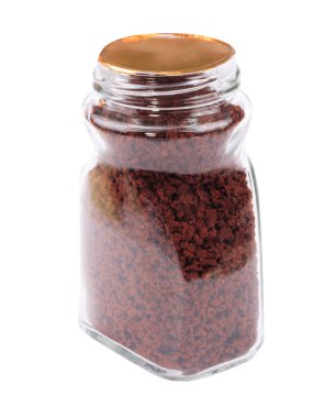 Bir kavanoz Anlık Kahve izole edildi.