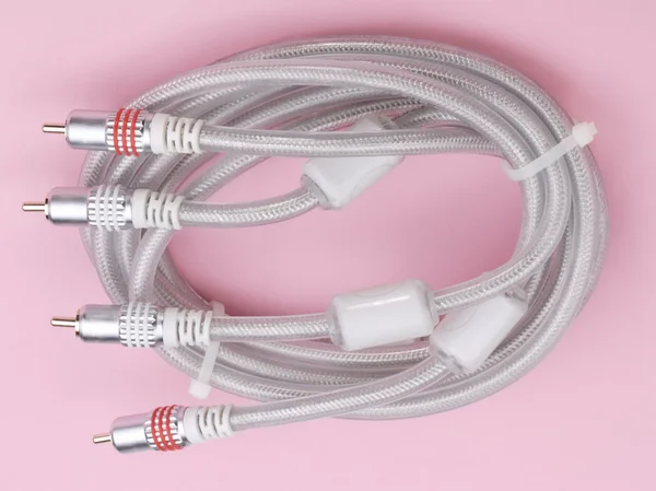 Interconnect Cable on Pink Background — Stock Photo, Image