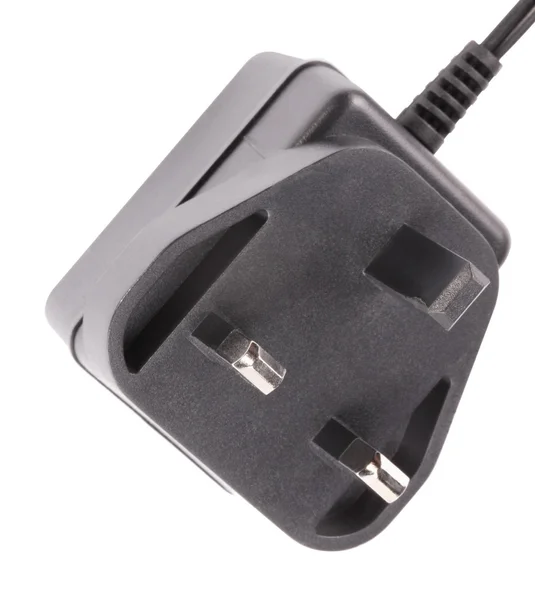 UK Outlet Plug with Cord Isolated — Stock Photo, Image