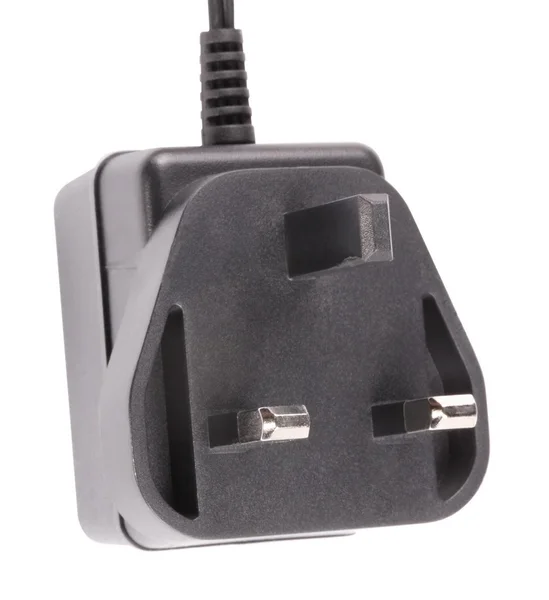 Uk Stecker mit Kabel isoliert — Stockfoto