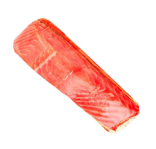 Stukje rode visfilet geïsoleerd op wit — Stockfoto