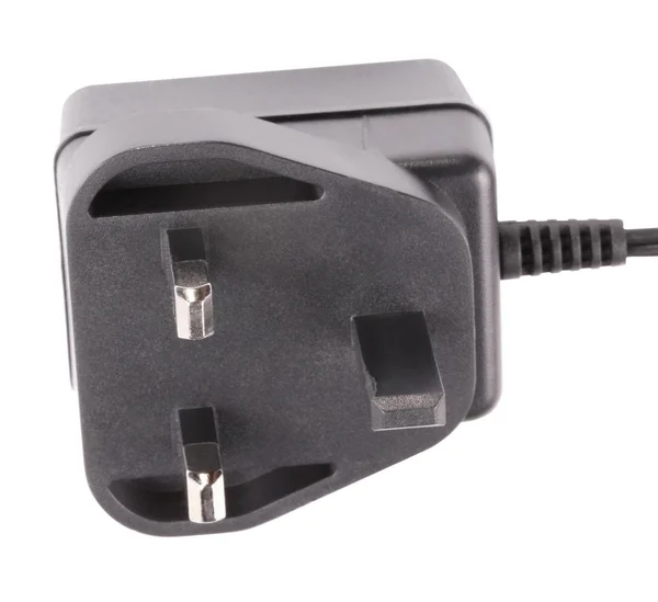 Uk Stecker mit Kabel isoliert — Stockfoto