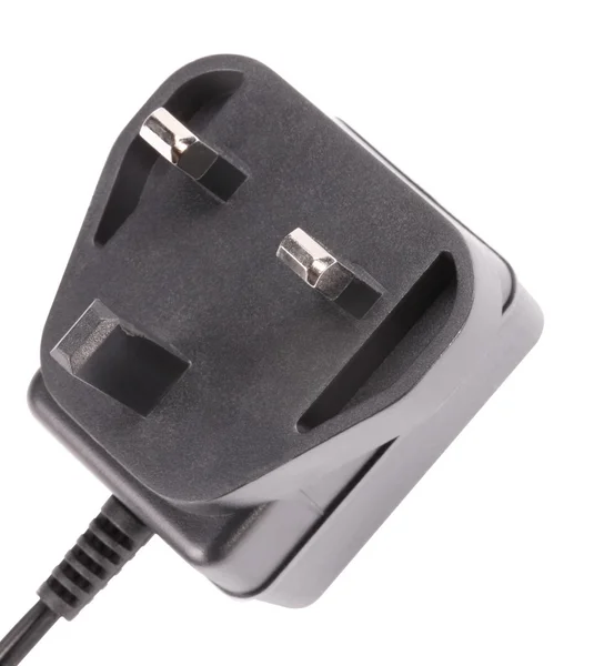 UK Outlet Plug with Cord Isolated — Stock Photo, Image