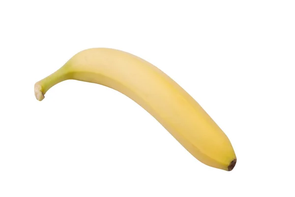 Elszigetelt fehér sárga banán — Stock Fotó