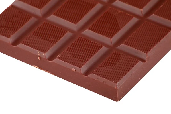 Barra di cioccolato marrone isolata — Foto Stock