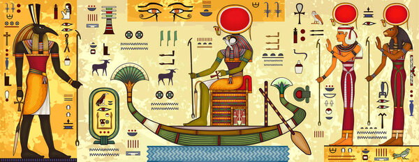 Egyptian hieroglyph and symbolAncient culture sing and symbol.Historical background.Ancient goddess.
