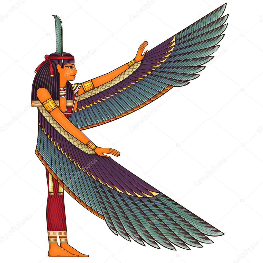 Egyptian ancient symbol.Religion icon.Egypt deiteis.Culture.Design element.