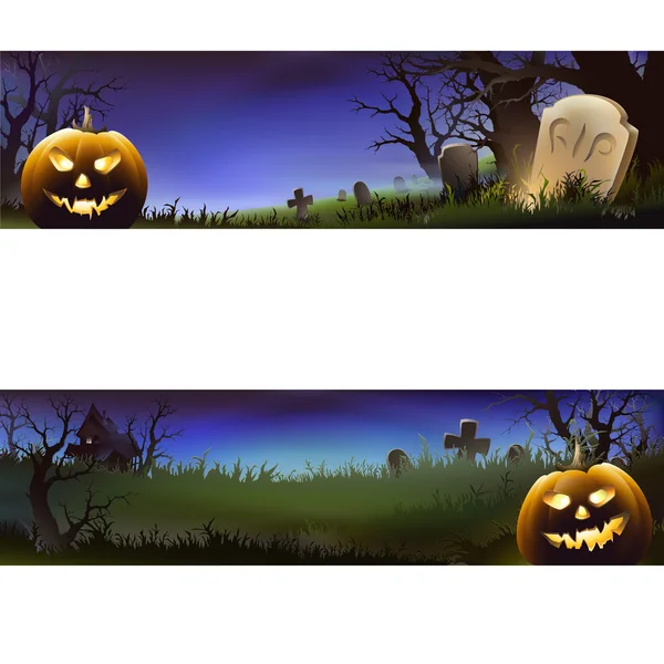 Set of halloween banner — Stock Vector