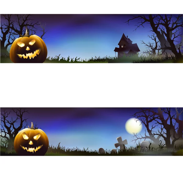 Set of halloween banner — Stock Vector