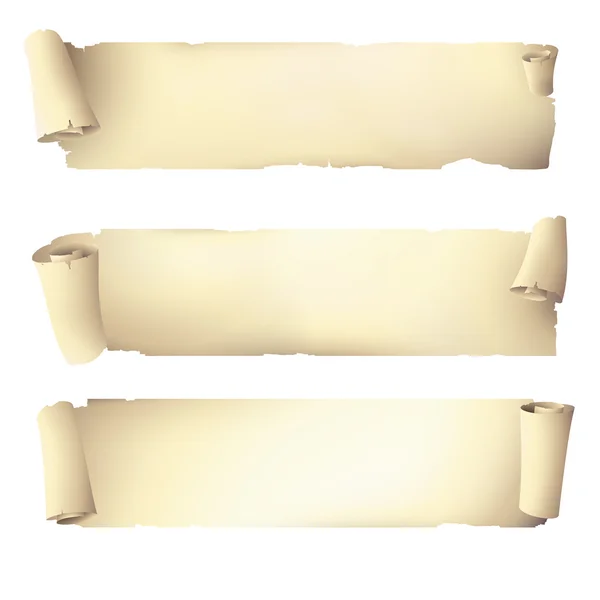 Набор старых баннеров с бумажными лентами — стоковый вектор