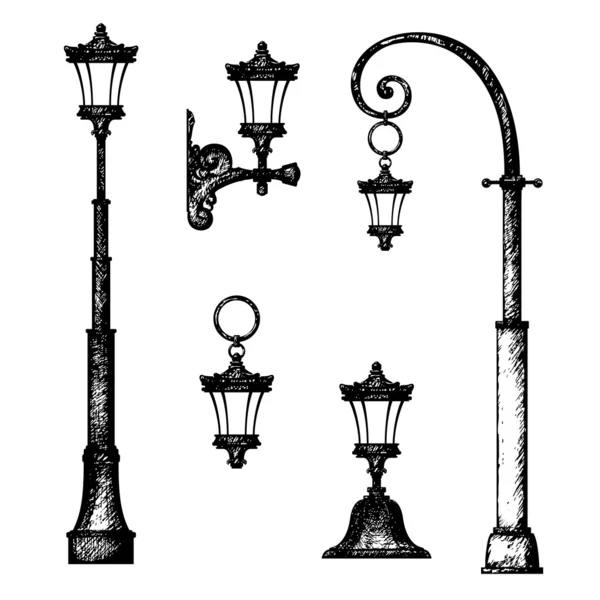 Sokak ışık, vektör çizim taslağını