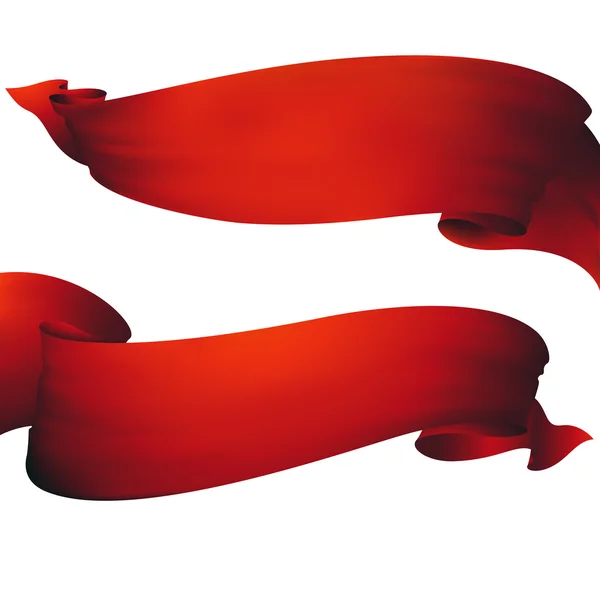 Horizontal red banners,vector set — Stock Vector