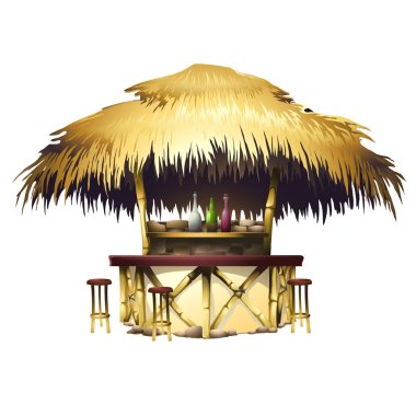 Tropical bungalow bar clipart
